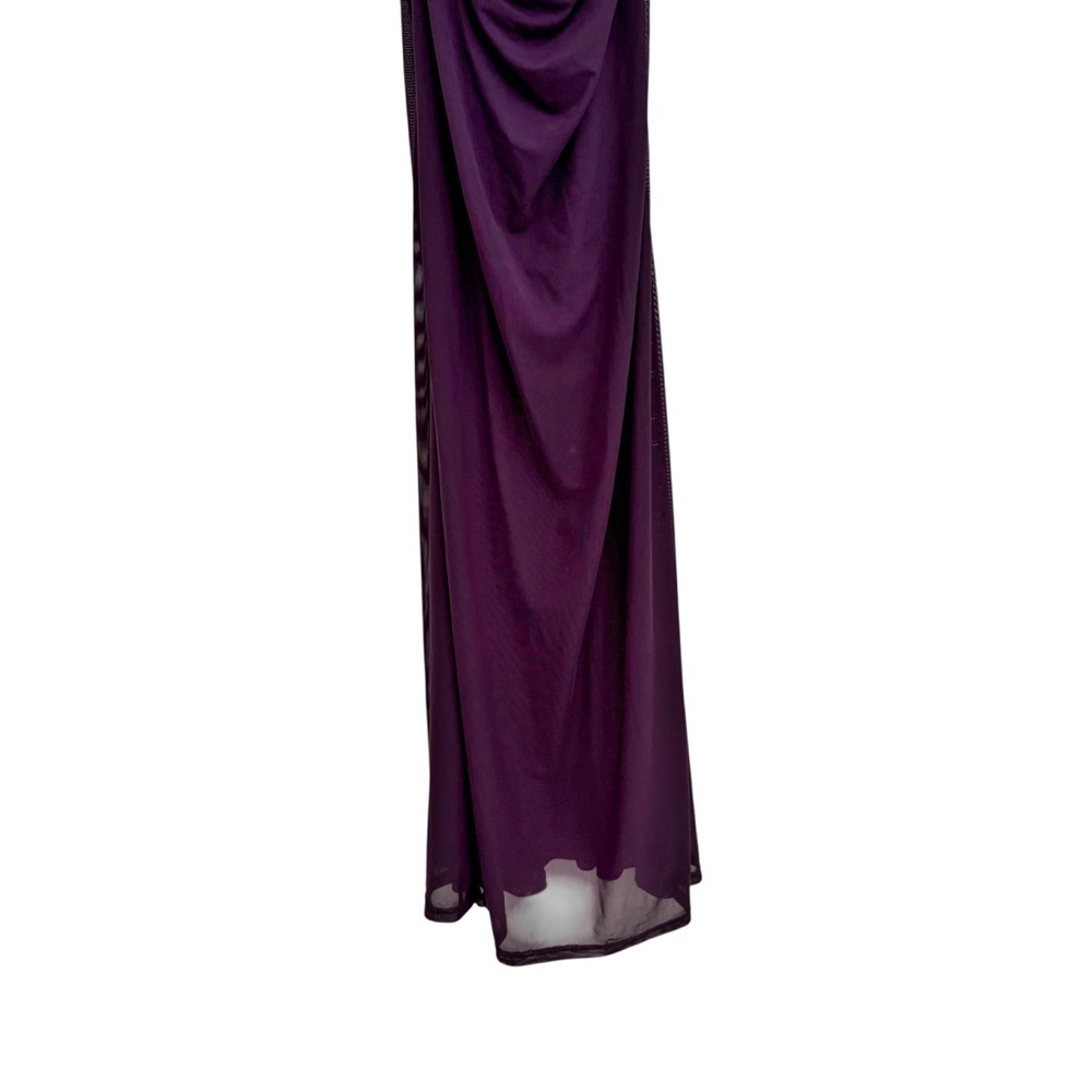 NWT Windsor Marla Mesh Off-The-Shoulder Formal Dress Size Large Purple Plum Long - Picture 10 of 12